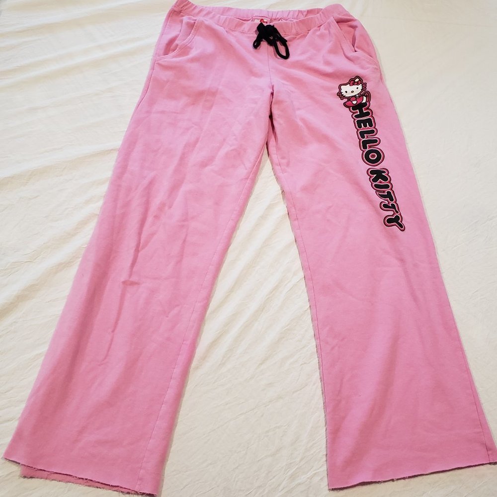 Hello Kitty Pink Light Weight Sweat-Pants Size Medium Authentic Sanrio Tag